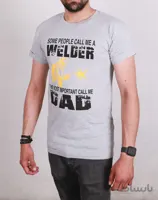 تیشرت یقه گرد مردانه طوسی مدل Welder