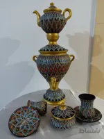 سرویس سماور سفالی نقطه کوبی کد ۱۰۱۴۱۲