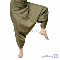 شلوار هیپی فاق بلند زیتونی