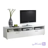 میز تلویزیون ام دی اف هایگلاس سفیدنایس
