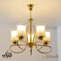 لوستر آویز پنج شعله طلا کد 815