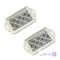 ظرف سرو مایا هوم مستطیل طرح لوزی قلب بسته دو عددی