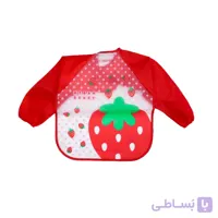 پیشبند نوزادی آستین دار طرح STRAWBERRY