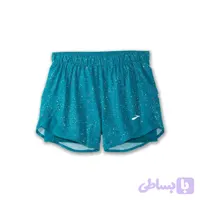 شورت ورزشی زنانه کشاله دار بروکس Brooks Chaser 5″ 2-in-1 Short سبز طرحدار