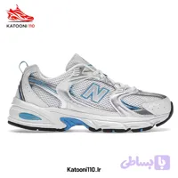 کتونی نیوبالانس 530 رنگ سفید آبی نقره ای (New Balance 530)