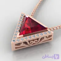 فایل سه‌بعدی آویز گردنبند طلا مدل 100149 – جلوه‌ای مجلل با سنگ مثلثی درشت و ترکیب سنگ‌های گرد