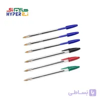 بلیستر خودکار بیک 6عددی (3آبی-1مشکی-1قرمز-1سبز)