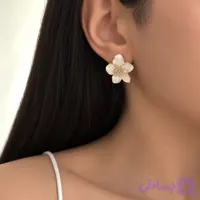 گوشواره گل مینیمال میناکاری