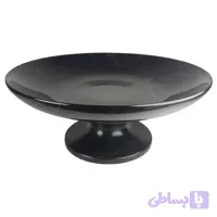 ظرف میوه خوری پایه‌دار سنگ مرمریت مشکی، قطر 30 سانتی‌متر کد006
