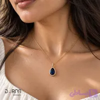 پلاک اشکی آبی نگین‌دار ژوپینگ