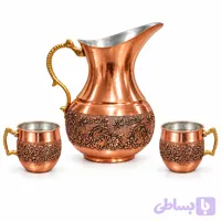 ست پارچ لیوان مسی قلم زنی مدل اردک و ماگ (دونفره)ZH474