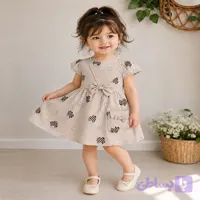پیراهن دخترانه طرح قلب و گل با کیف ست | ۶ ماه تا ۴ سال