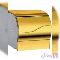جا دستمال کاغذی سفید طلایی کاوردار