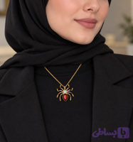 گردنبند زنانه عنکبوت استیل رنگ ثابت (اصلی)