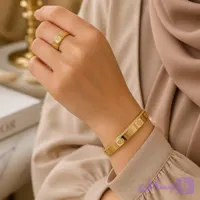 ست دستبند و انگشتر برند اصلیYSX رنگ ثابت و ضدحساسیت4