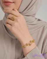 ست دستبند و انگشتر برند اصلیYSX رنگ ثابت و ضدحساسیت 5