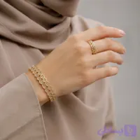 ست دستبند و انگشتر طرح کندو برند اصلیYSX رنگ ثابت و ضدحساسیت 2