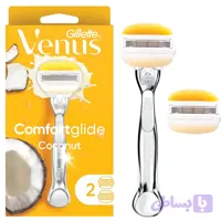 تیغ اصلاح ژیلت ونوس اصلی اولای Venus ComfortGlide Olay Plus با 2 یدک Gillette Venus ComfortGlide Olay Plus Razor