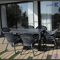 ست میز و صندلی 6 نفره پلاستیکی کد 321-999 ناصر پلاستیک