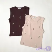 کراپ تاپ کبریتی گلدوزی طرح گل