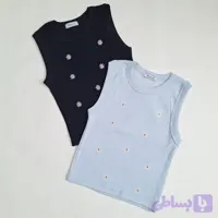 کراپ تاپ کبریتی گلدوزی طرح بابونه