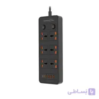 چندراهی برق پرودو ظرفیت ۶ خروجی با کابل ۳ متری مدل FWCH033