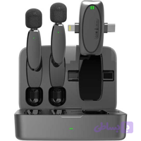 میکروفون یقه‌ای بیسیم پرودو مدل DUAL MIC LAVALIER MICROPHONE D-2MLAV (Type-c و lightning)
