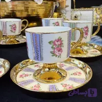 ست قهوه خوری پایه دار رنگی