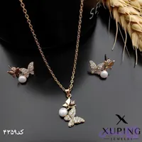 نیم ست مروارید و پروانه ژوپینگ