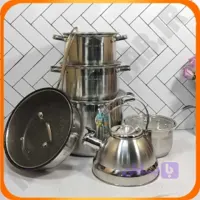 سرویس قابلمه 12 پارچه کتری دار استیل ZB-1037 زومبا
