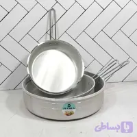 سرویس 3 تابه کاسیو تک دسته فلزی سیلور زومبا