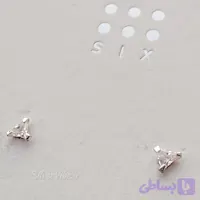 گوشواره نقره دخترانه طرح نگین مثلثی | برند Six
