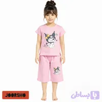 تیشرت شلوارک مدل کرومی بچگانه رنگ صورتی کد ۶۳