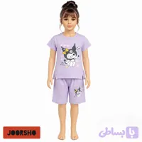 تیشرت شلوارک مدل کرومی بچگانه رنگی یاسی کد۵۰