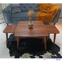 میز جلومبلی عسلی مربع مدل چوبی لمین