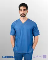 اسکراب شلوار پزشکی‌ FLEX+ رنگ ذغالی پارچه تمام نخ طرح جین