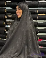 قواره چادر مشکی لمه ابریشم طرح 6