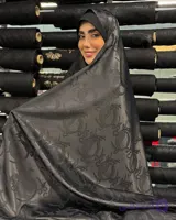 قواره چادر مشکی لمه ابریشم طرح 7
