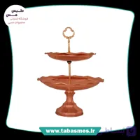 شیرینی خوری 2طبقه مسی چکشی مدل قجری کروم