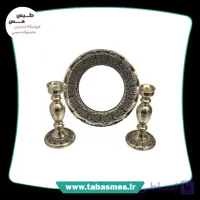 آینه و شمعدان رزگل سایز2 کروم