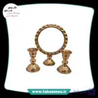 آینه و شمعدان گرد مسی سایز1