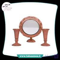 آینه و شمعدان مسی طرح دار سایز2