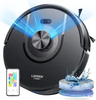 جاروبرقی رباتیک Laresar Clean با تی، مکش ۸۰۰۰ پاسکال با ناوبری لیدار، جاروبرقی رباتیک ۱۸۰ دقیقه‌ای، کنترل از طریق اپلیکیشن/صدا، ایده‌آل برای موی حیوانات خانگی، فرش و سطوح سخت، Mars01