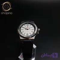 ساعت مچی مردانه Naviforce مدل NF9233 | بند چرمی مشکی، صفحه سفید، قاب نقره ای