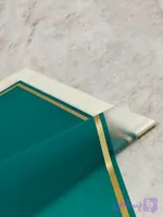 کاغذ ضدآب گل آرایی بسته ۲۰ برگی رنگ سبز با نوار طلایی مدل wd-02