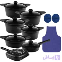 سرویس قابلمه 19 پارچه گرانیت سیلیکونی طرح کره ای C