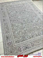 فرش ماشینی افشان طوسی طرح به گل 1500 شانه