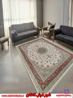 فرش کرم گلبهی 1500 شانه طرح دستباف مدل فروغ