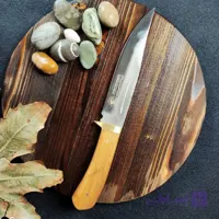 چاقو شکاری اصغر حیدری مدل استیل دسته گردو دست ساز زنجان | تیغه استیل ضد زنگ و دسته چوب گردو