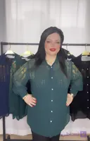 شومیز مجلسی نگین کاری شده کرپ حریر